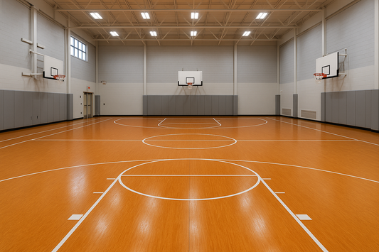 Indoor vinyl surface basketball court